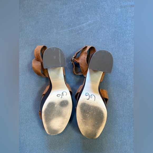 Zara Basic Collection Brown Block Chunky Heeled Sandals Size 7.5 - Picture 9 of 10